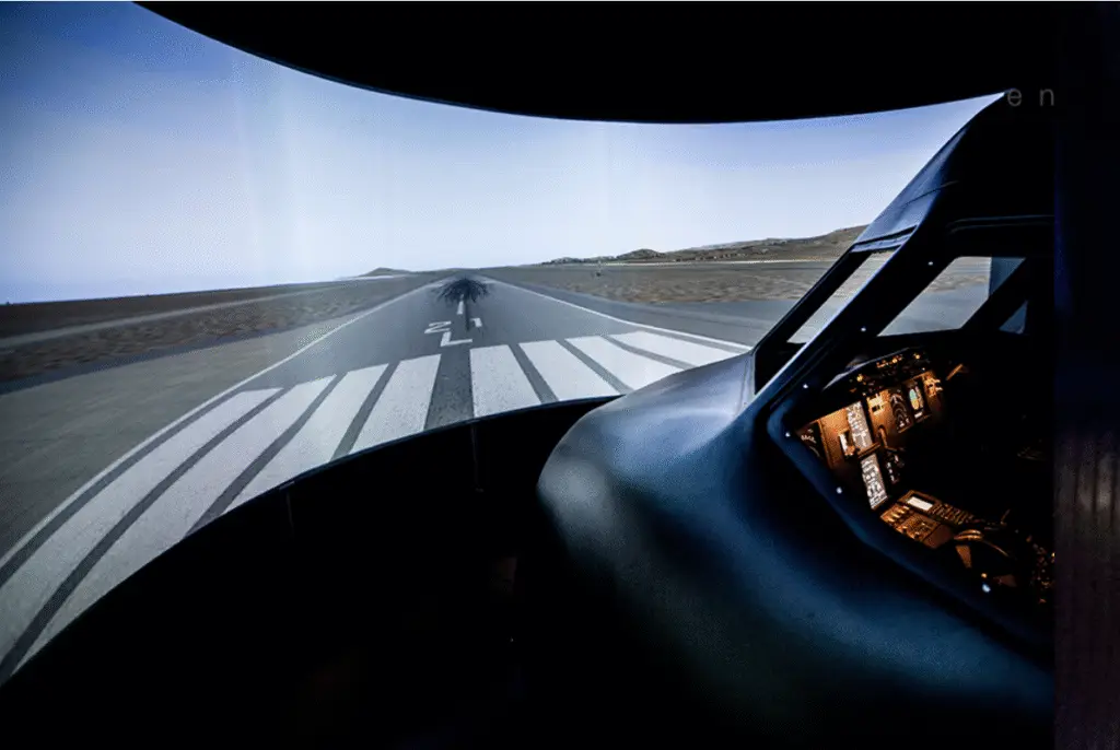 Poste de pilotage du simulateur A320