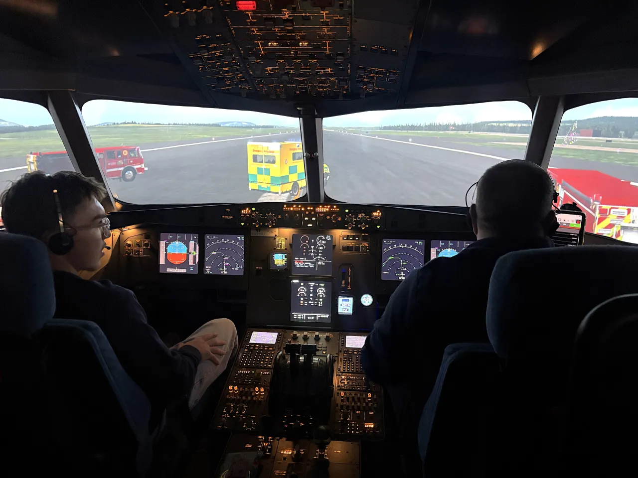 Scénario réaliste de vol multi-secteurs en simulateur